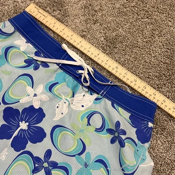 Water Girl by Patagonia Blue Print Hiking Surf ‎ Skirt Size 6 Hibiscus comfort - Picture 14 of 16